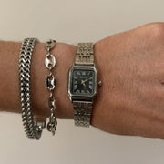 Square Black Dial Watch