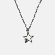 Silver Star Outline Necklace