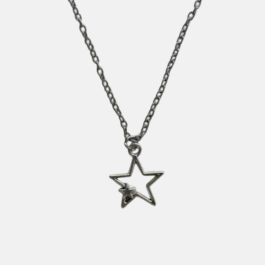 Silver Star Outline Necklace