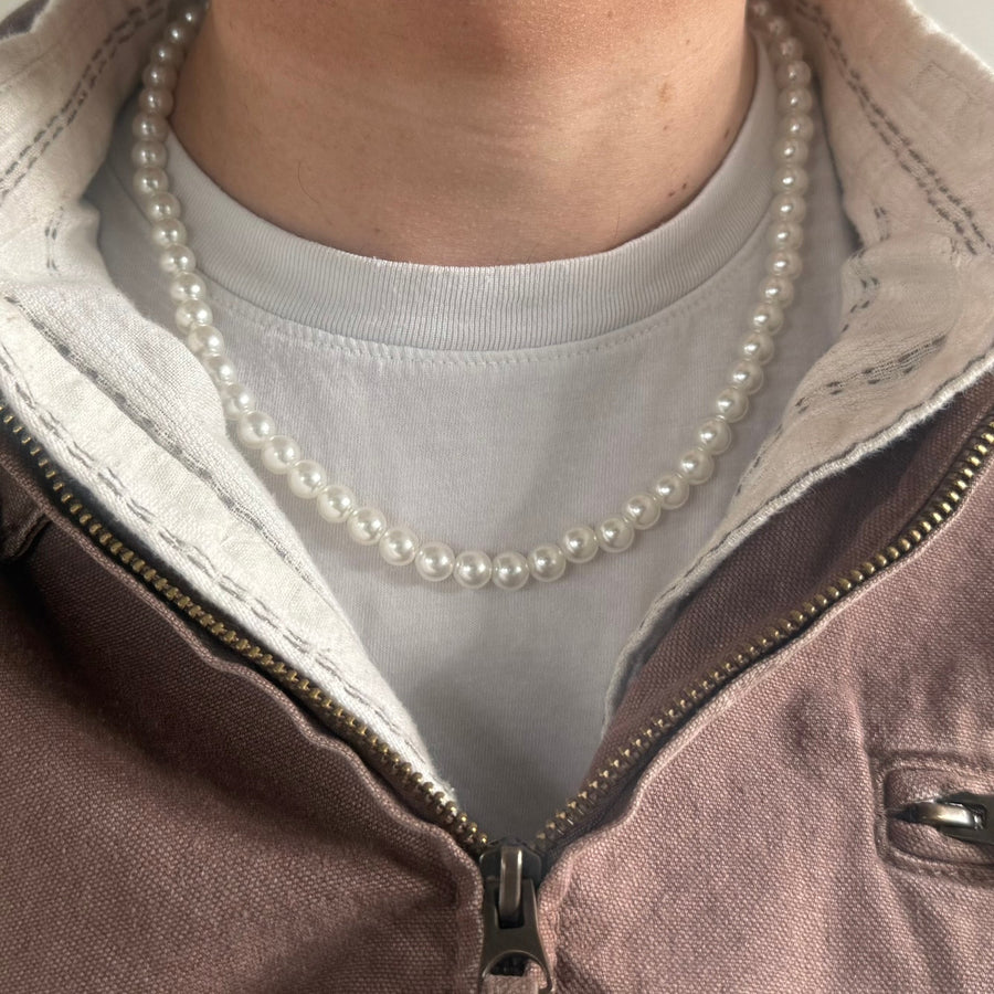 White Pearl Bead Necklace