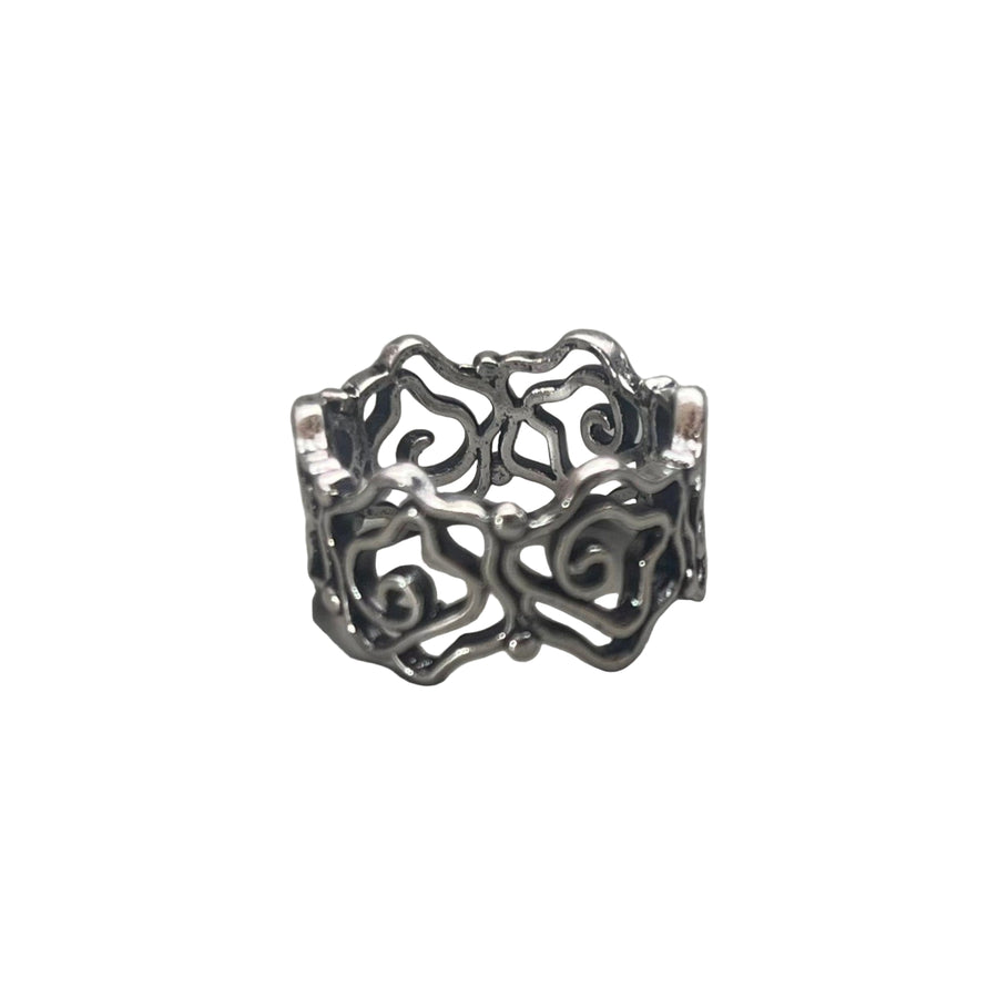 Silver Gothic Link Ring
