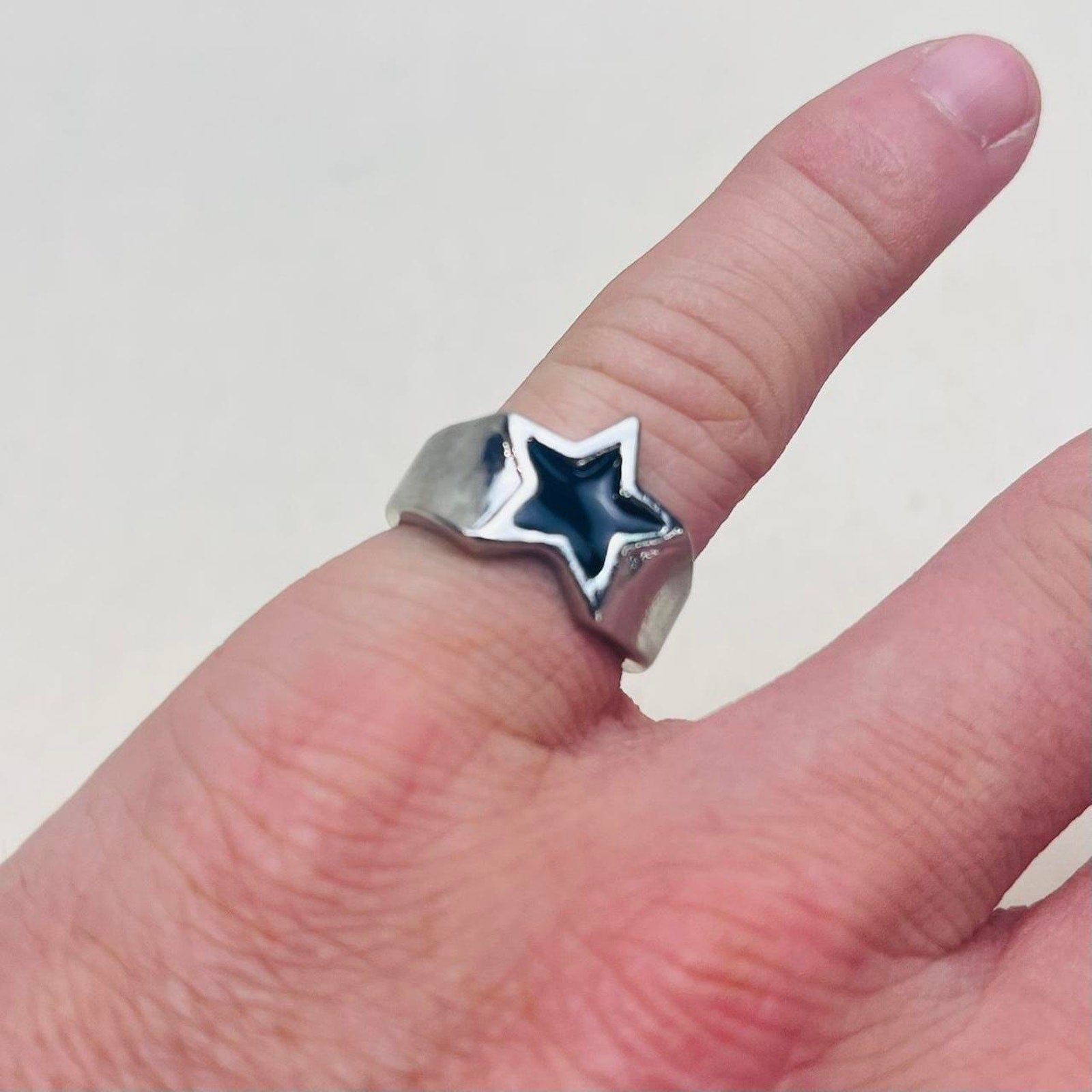 Silver Star Cutout Ring