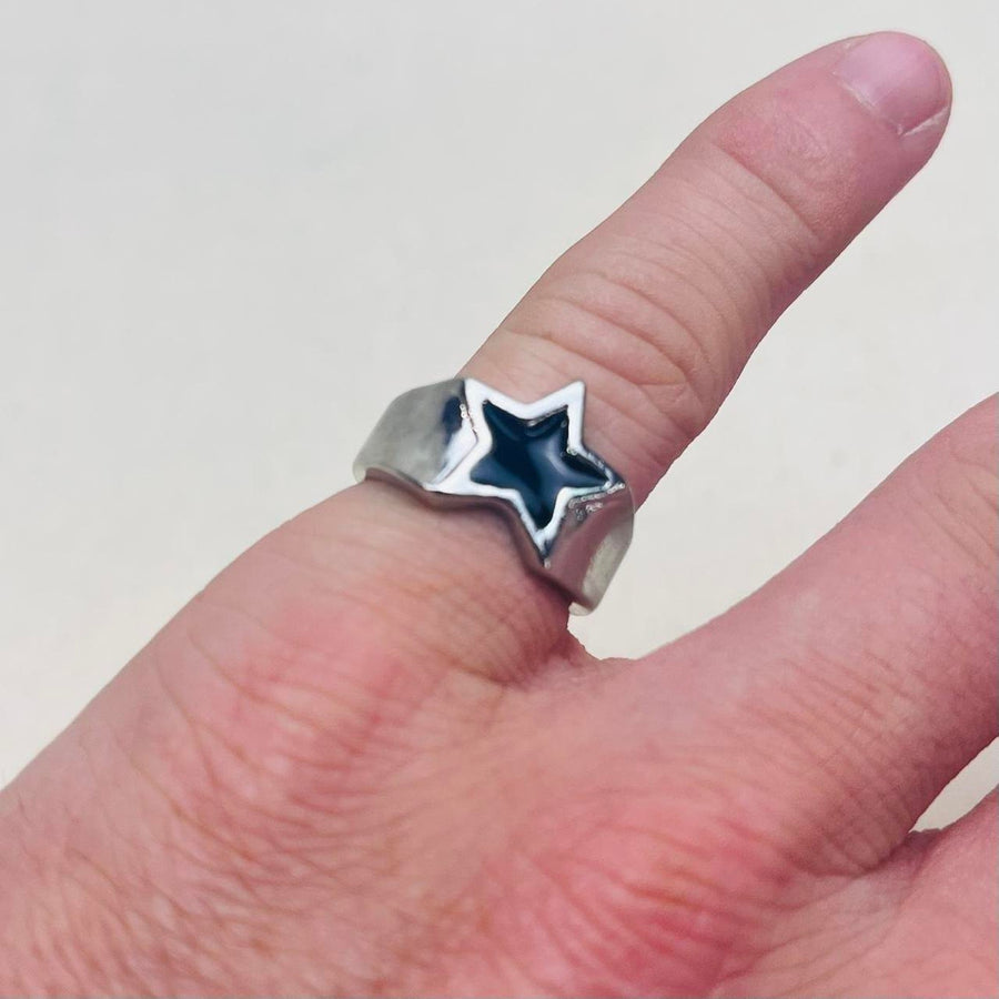 Silver Star Cutout Ring