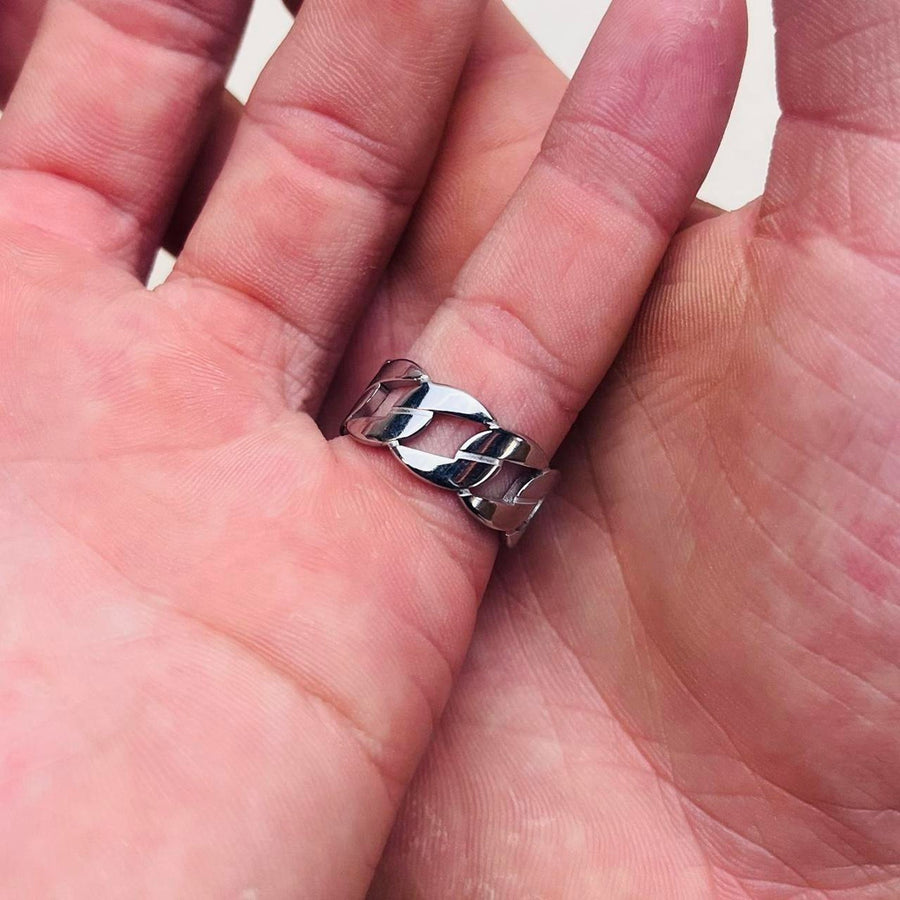 Silver Cuban Link Ring