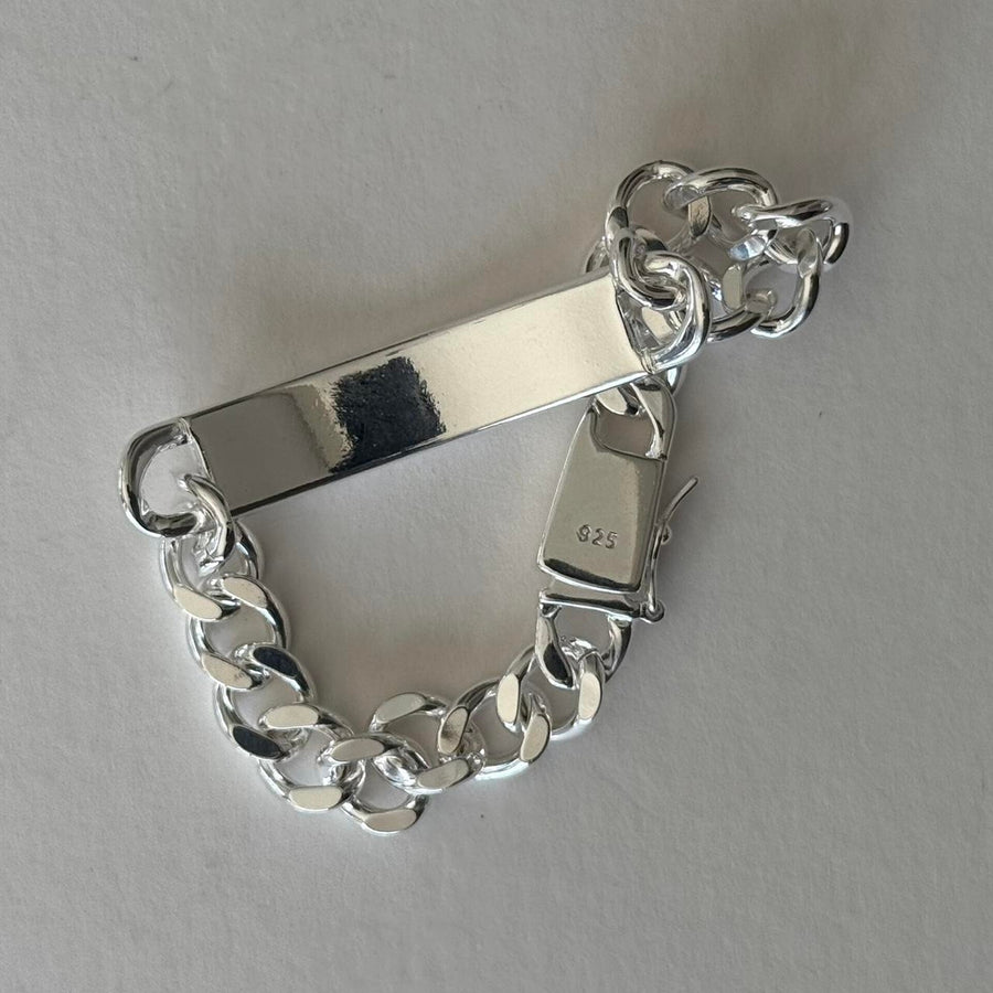 Silver ID Plate Bracelet