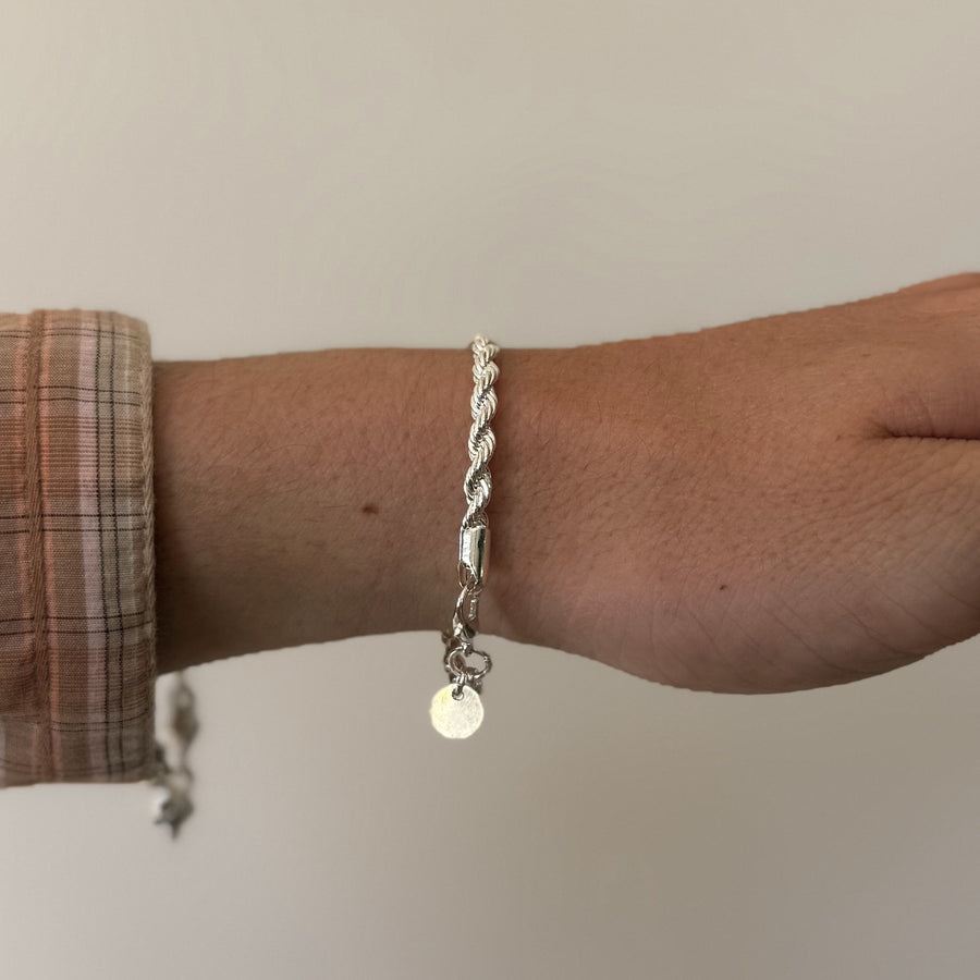 Silver Rope Chain Bracelet