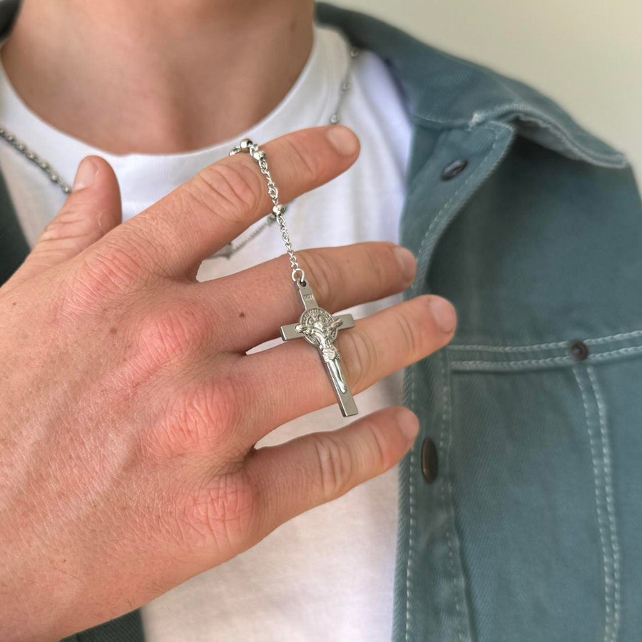 Rosary Cross Pendant Necklace