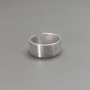 Wide Matte Adjustable Band Ring