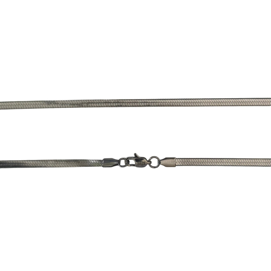 Silver Herringbone Chain Necklace