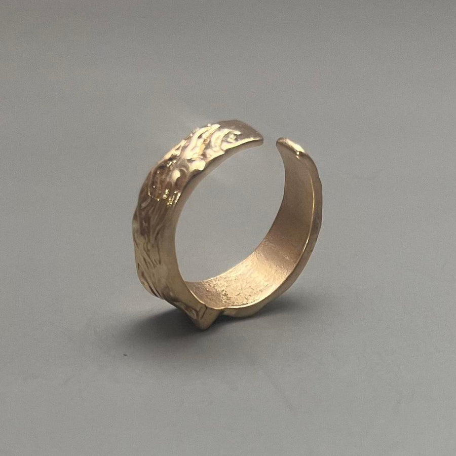 Gold Textured Wrap Ring