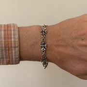 Silver Cross Link Bracelet