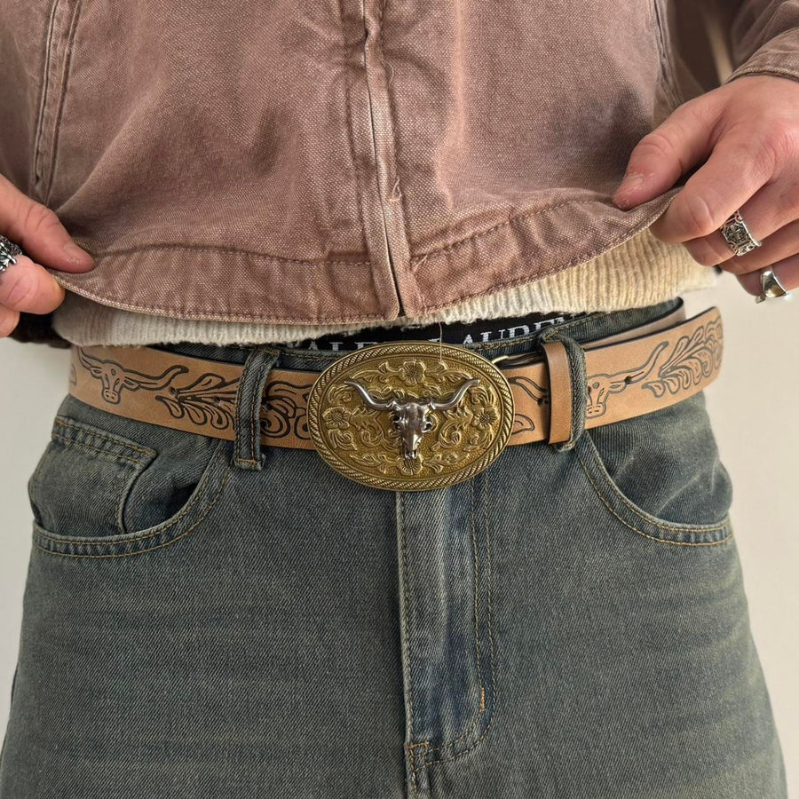 Oval Longhorn Belt