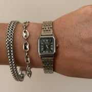 Square Black Dial Watch