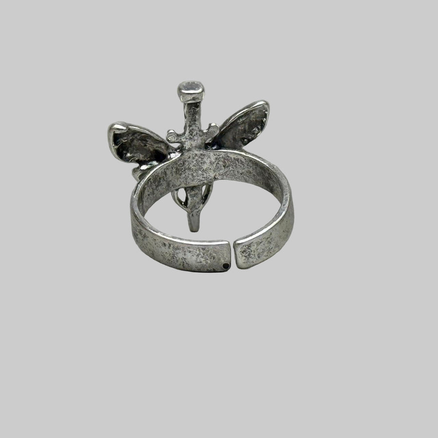 Silver Dragonfly Ring