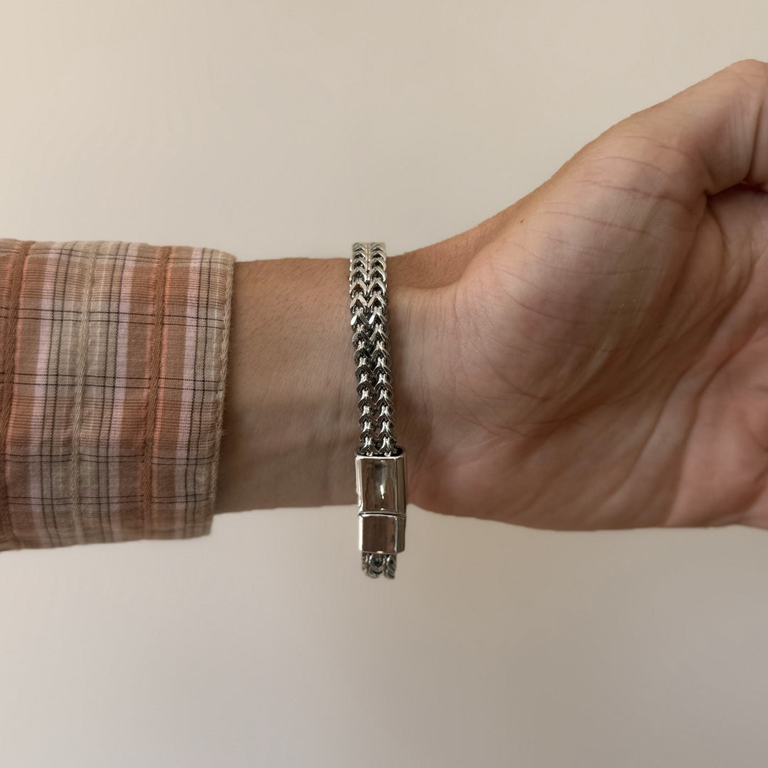 Silver Mesh Chain Magnetic Bracelet - Rynor