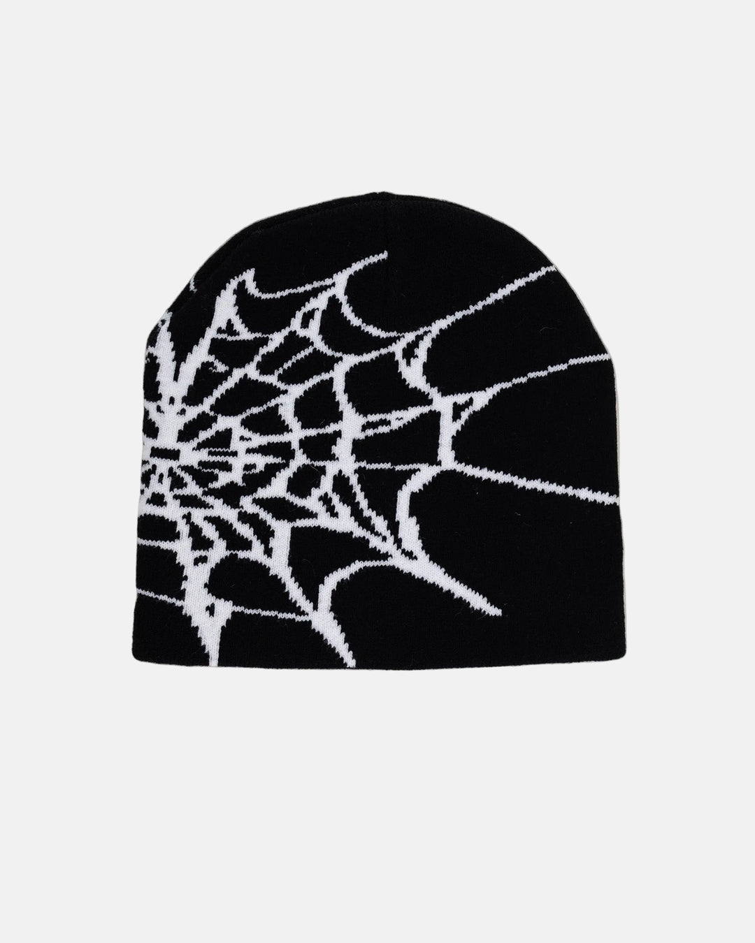 y2k 2000s black & white grunge gothic spiderweb beanie - Rynor