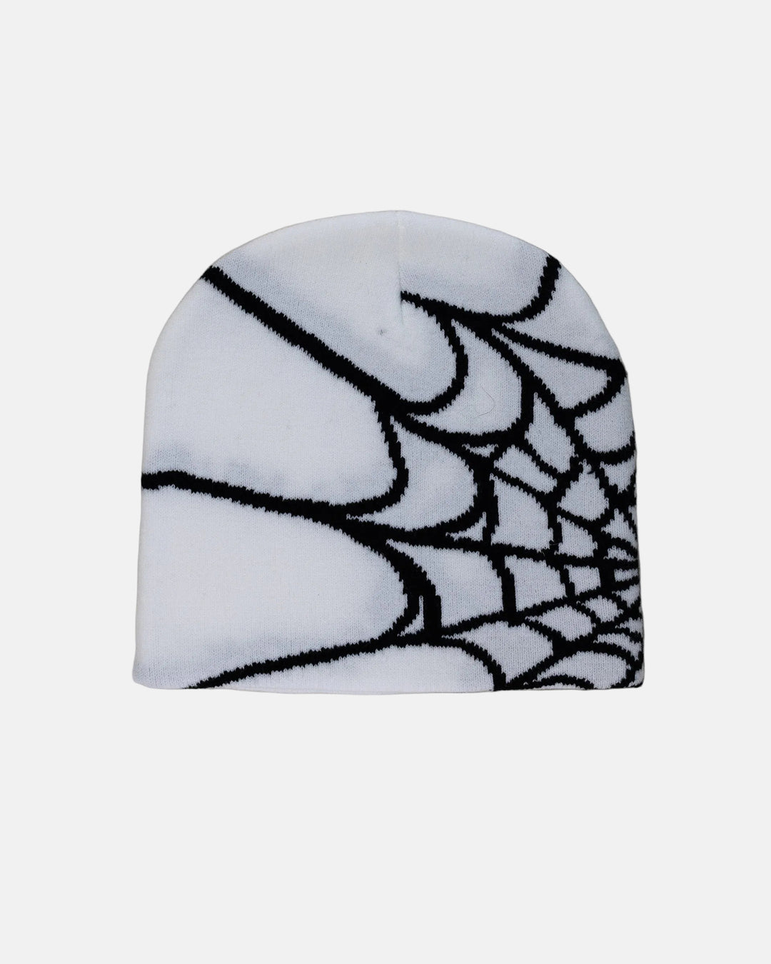 y2k 2000s white & black grunge gothic spiderweb beanie - Rynor
