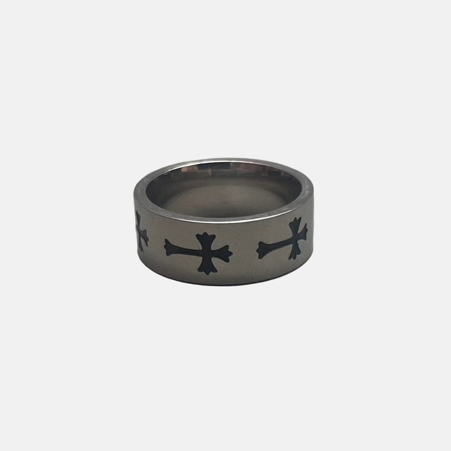 Silver Cross Band Ring