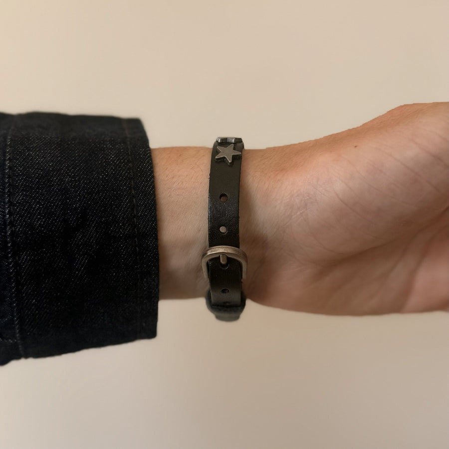Black Star Leather Bracelet