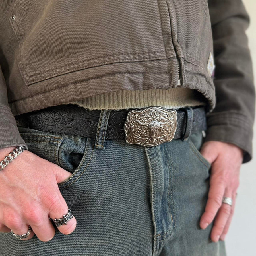 Black Western Buckle Belt