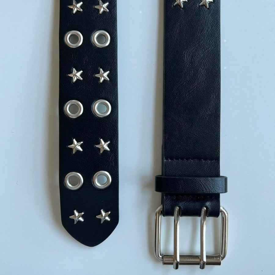 Black Grommet Star Belt
