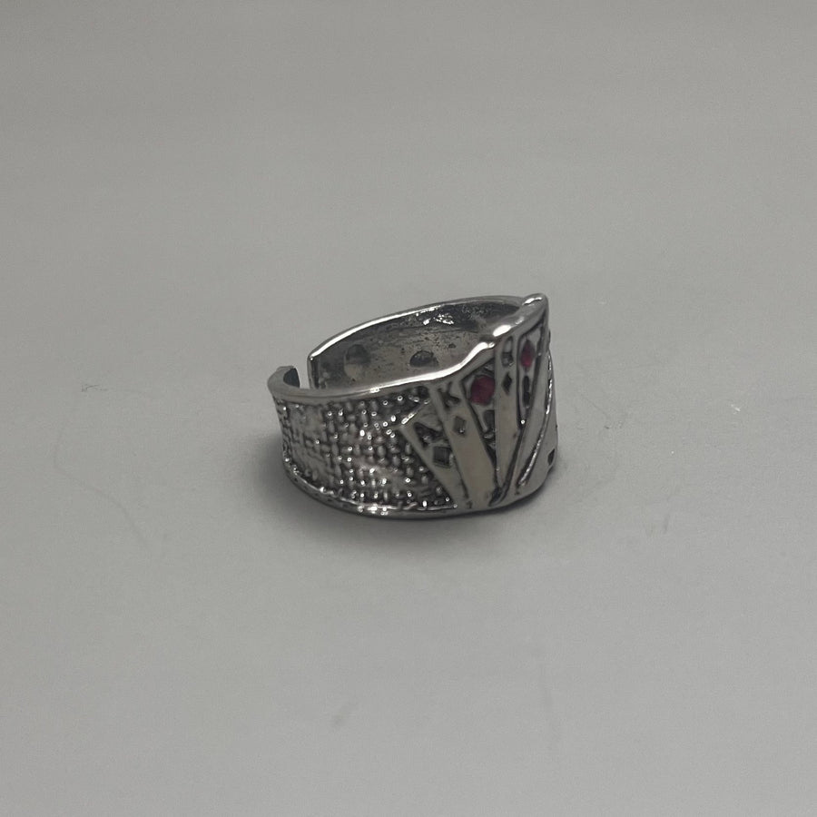 Silver Ace Adjustable Ring
