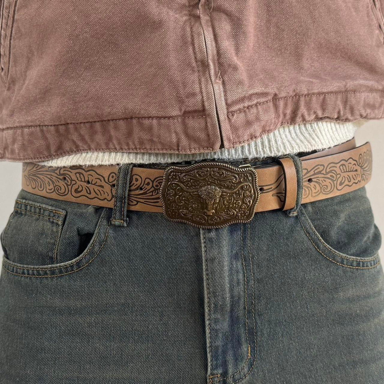 Brown Longhorn Belt