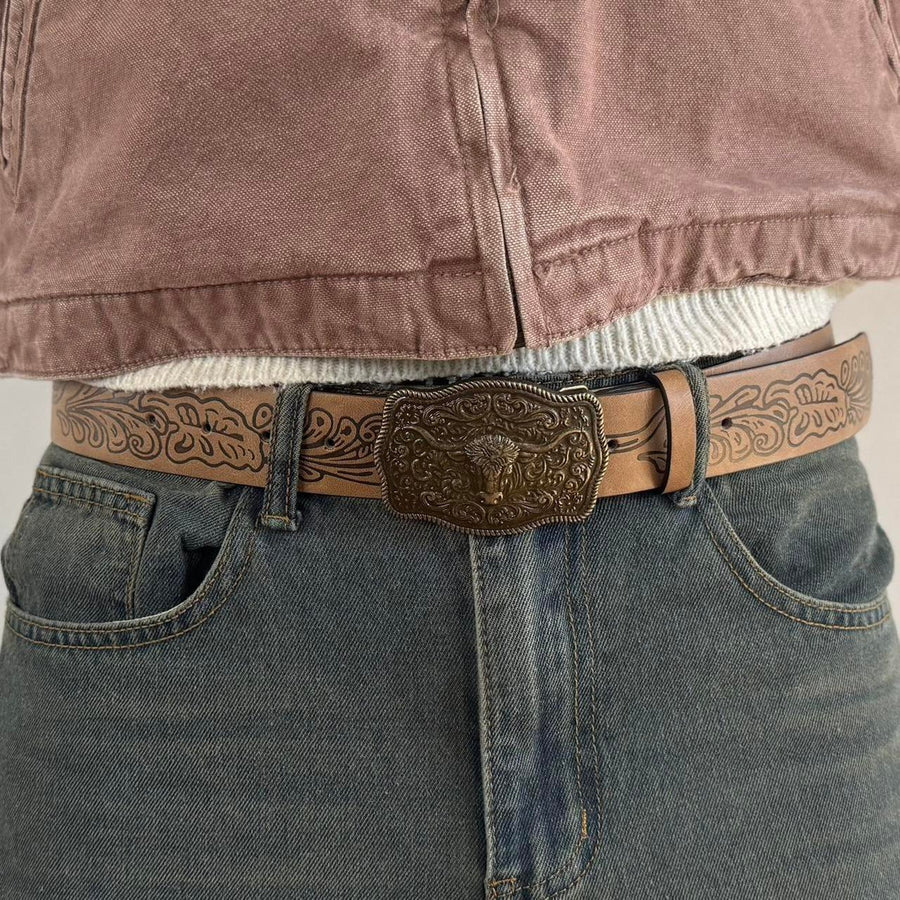 Brown Longhorn Belt