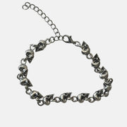 Silver Skull Link Bracelet