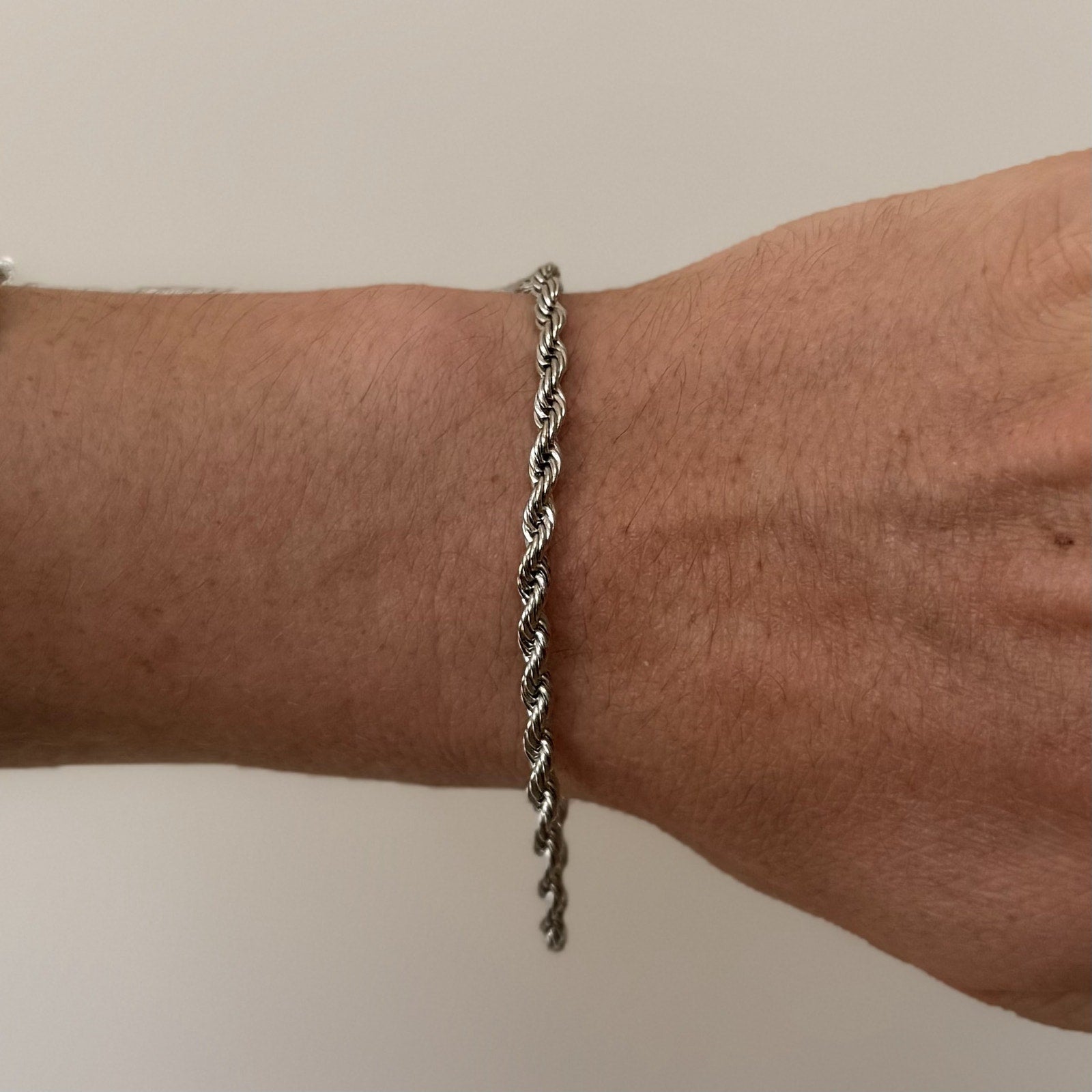 Silver Twisted Rope Bracelet