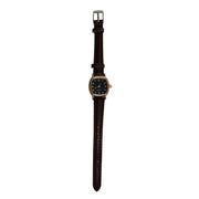 Black Dial Leather Watch
