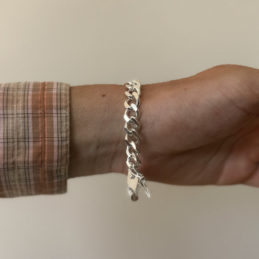 Silver ID Plate Bracelet
