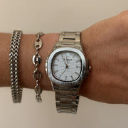 Silver White Dial Bracelet Watch