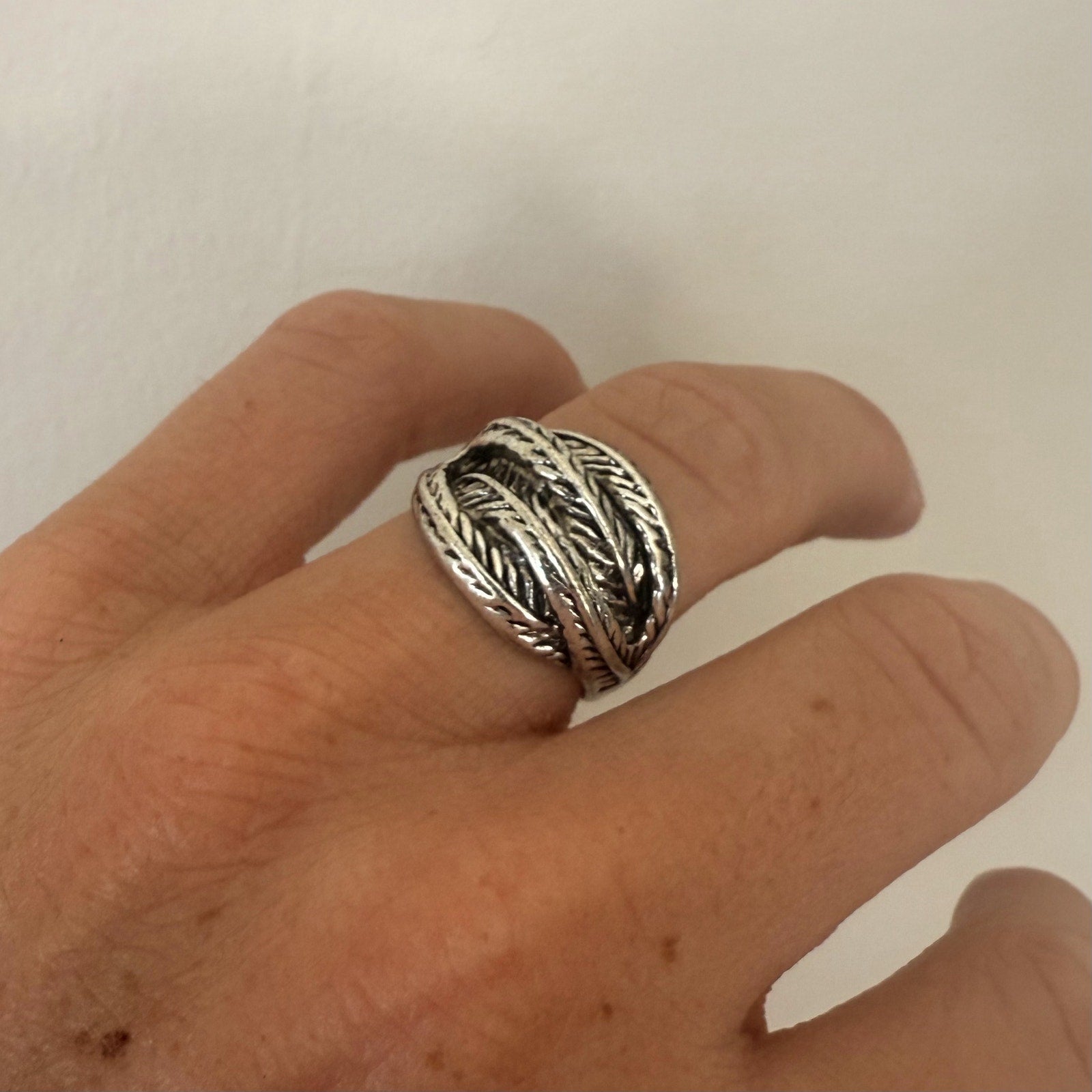 Silver Textured Wrap Ring