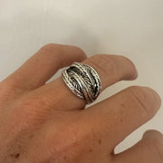 Silver Textured Wrap Ring