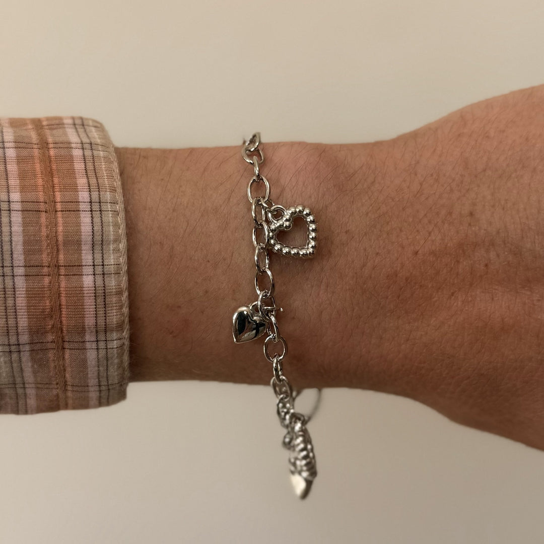 Silver Heart Charm Bracelet - Rynor