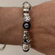 Silver Black Charm Bracelet