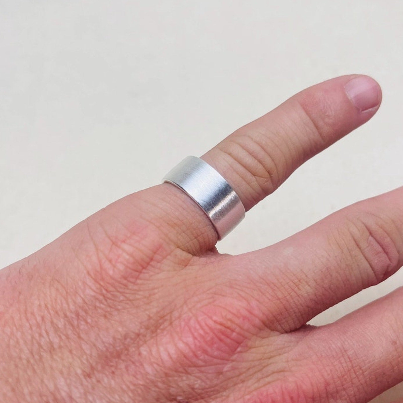 Wide Matte Adjustable Band Ring