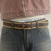 Brown Canvas Buckle Belt