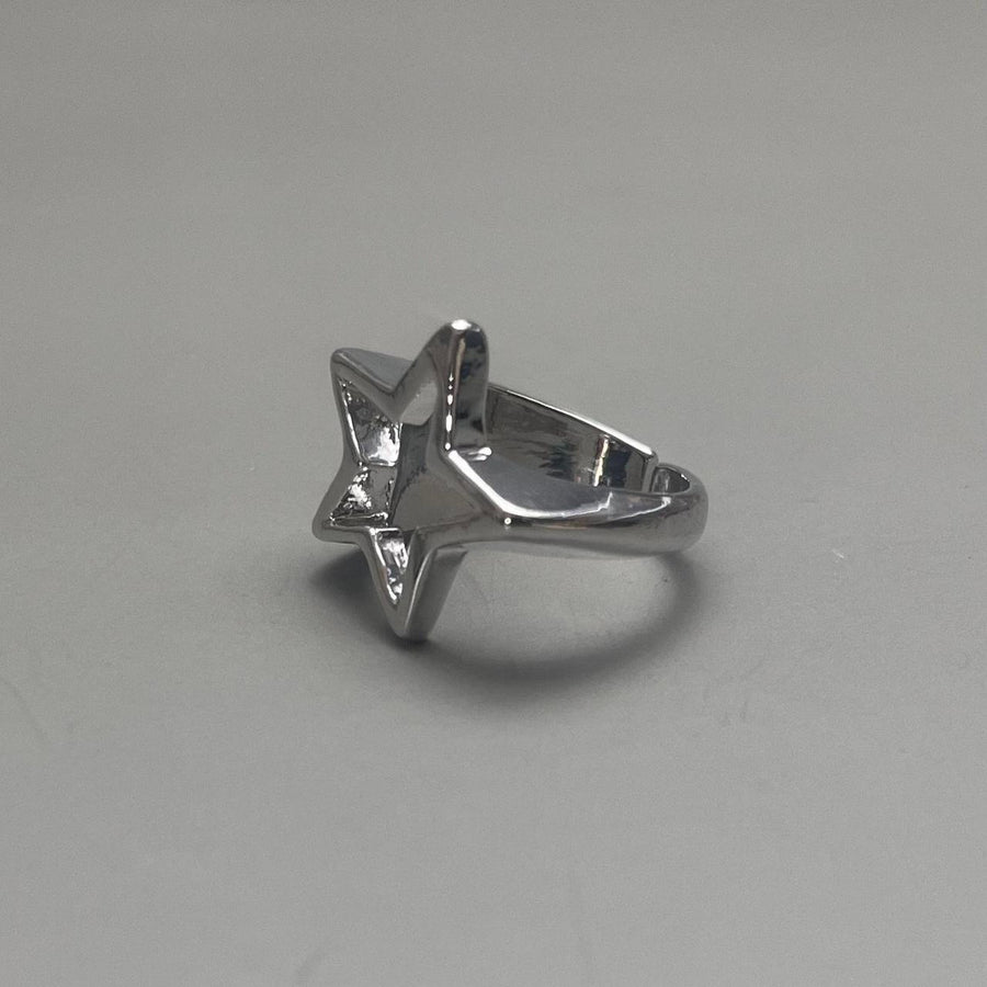 Silver Open Star Ring