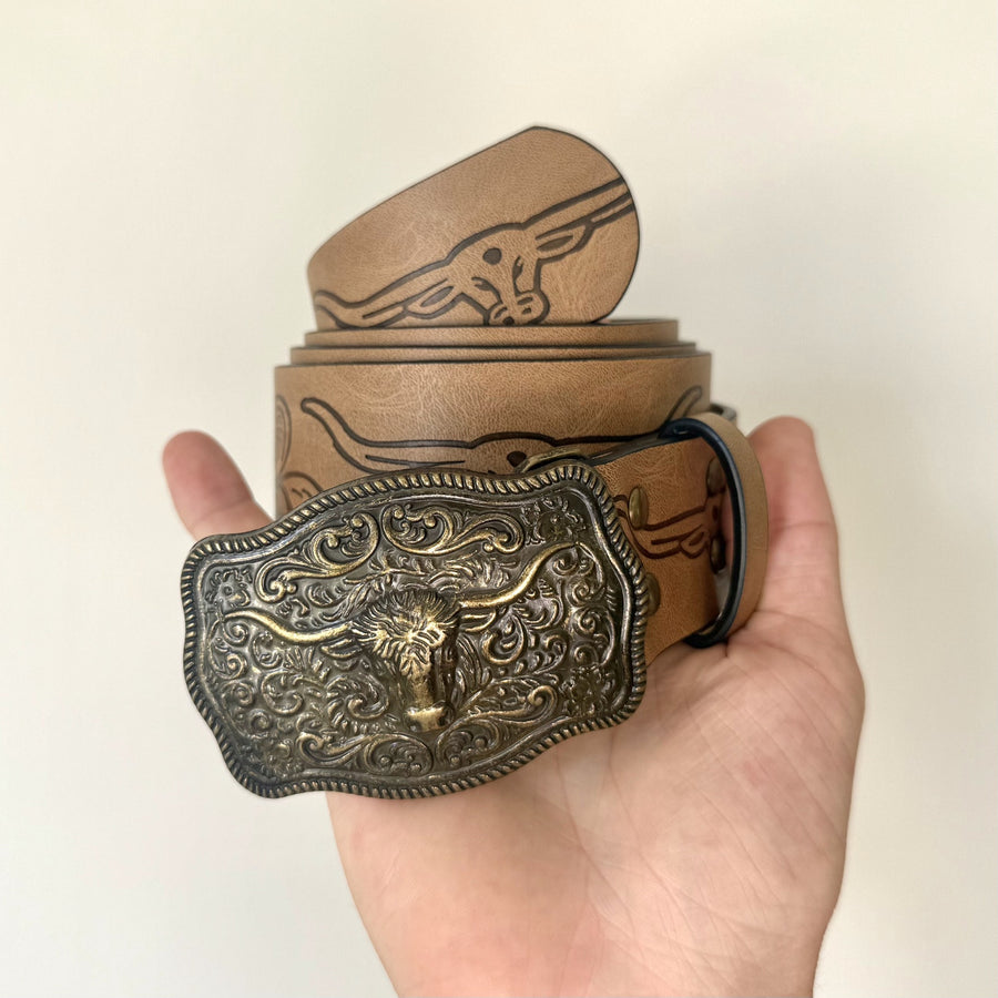 Brown Longhorn Belt