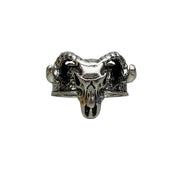 Silver Bull Skull Ring
