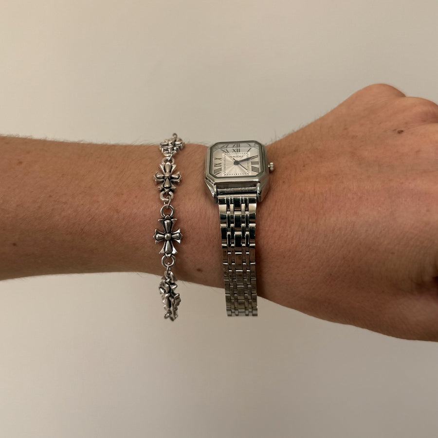 Silver Square Quartz Watch