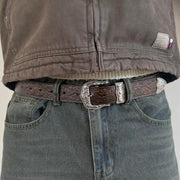 Brown Tooled Western Belt