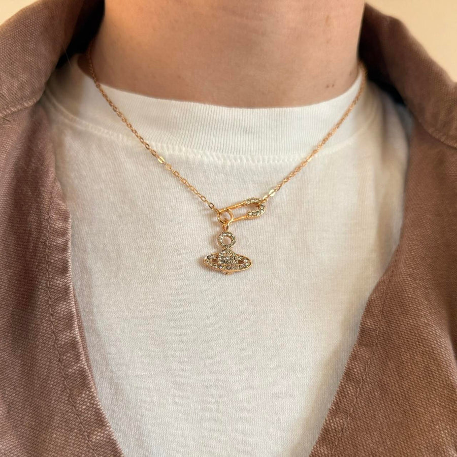 Gold Orb Pendant Necklace