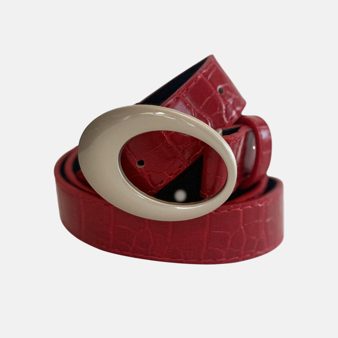Red Oval Buckle Belt - Rynor