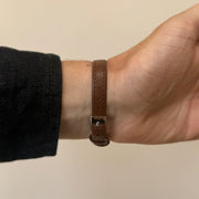 Gold Square Leather Quartz Watch