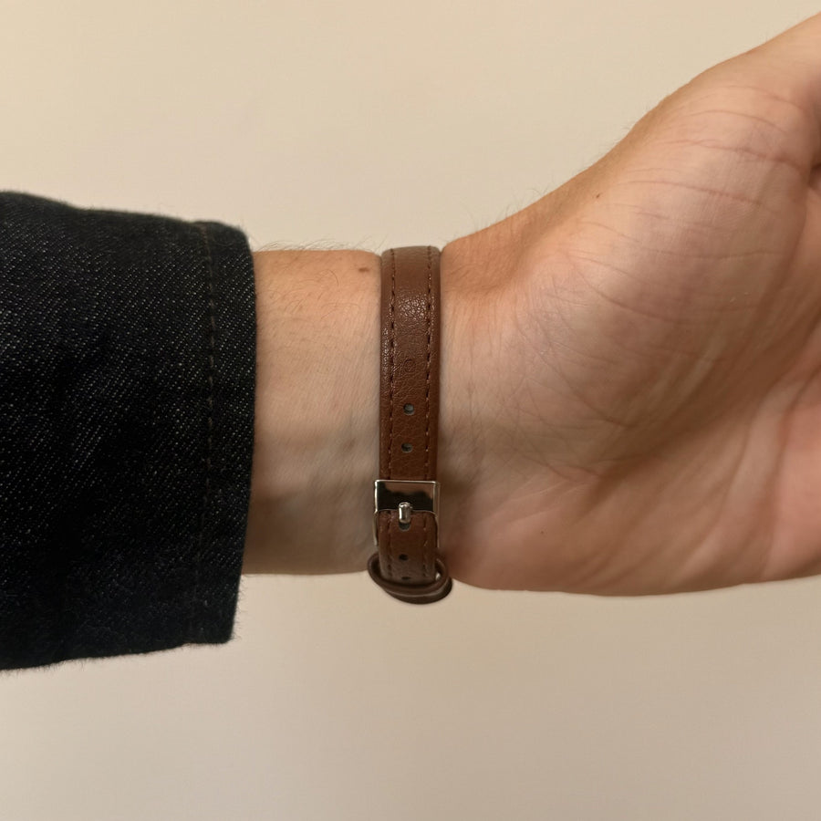 Gold Square Leather Quartz Watch