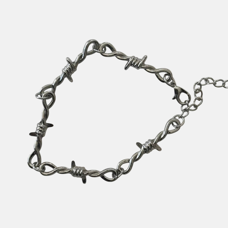 Silver Barbed Wire Bracelet