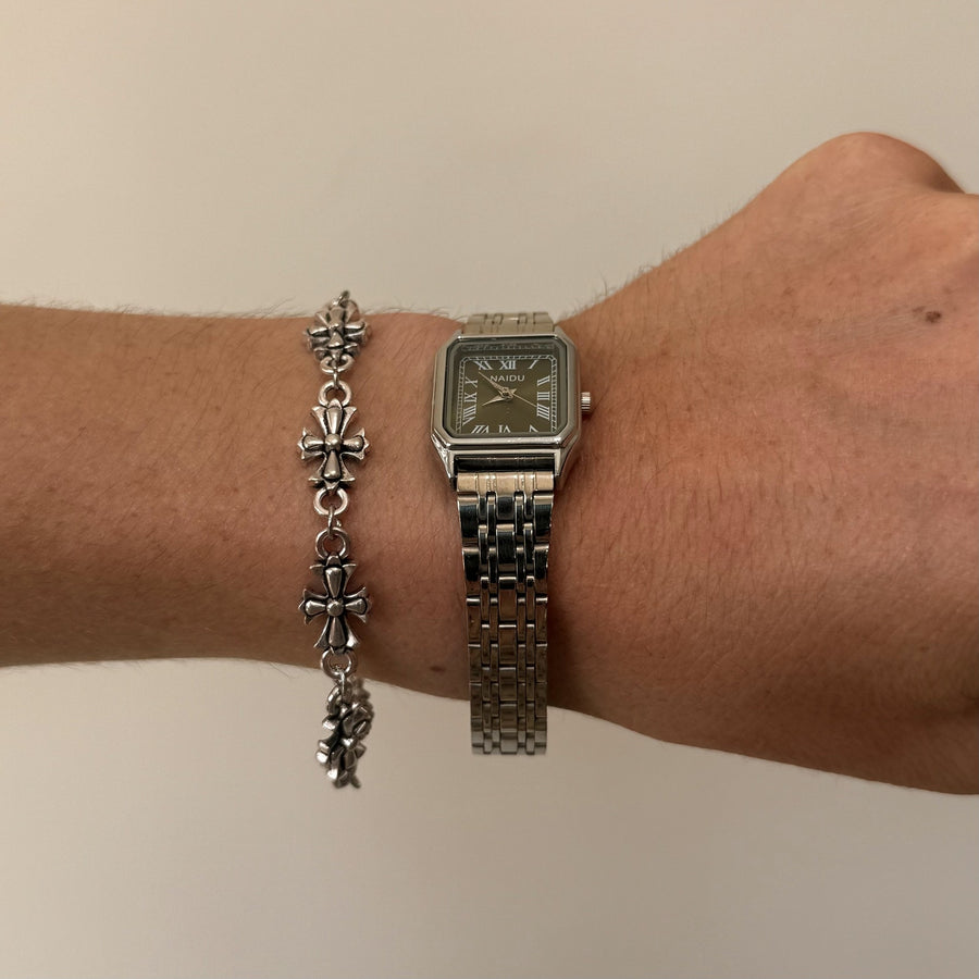 Two-Tone Square Quartz Watch